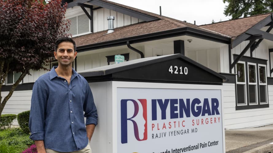 Dr. Iyengar in front of his practice