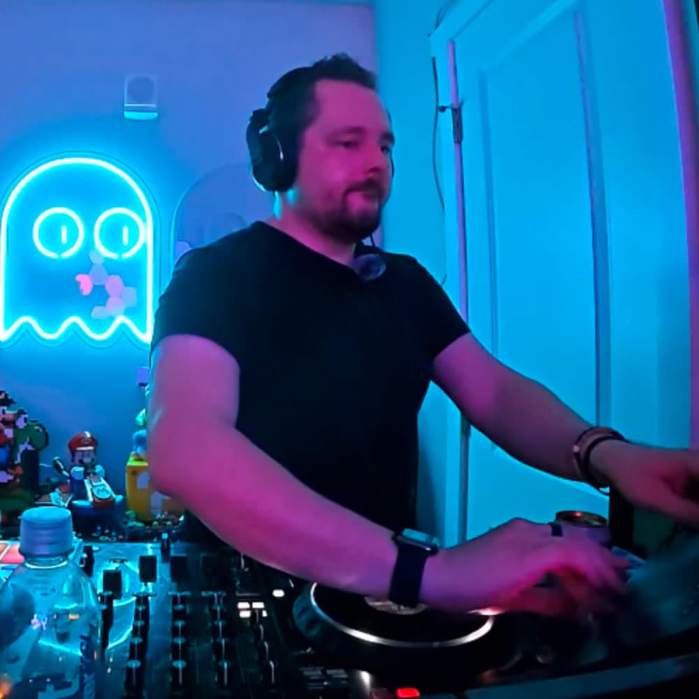 Britton DJing live on Twitch