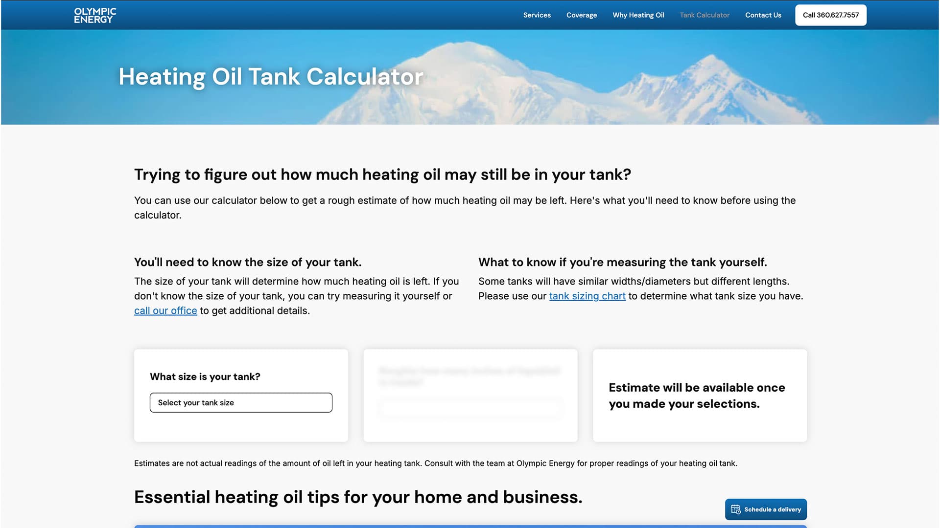 Oil Tank Calculator